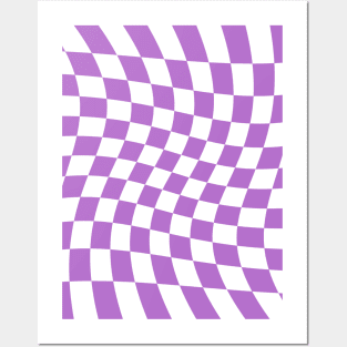 Twisted Checkered Square Pattern - Purple Posters and Art